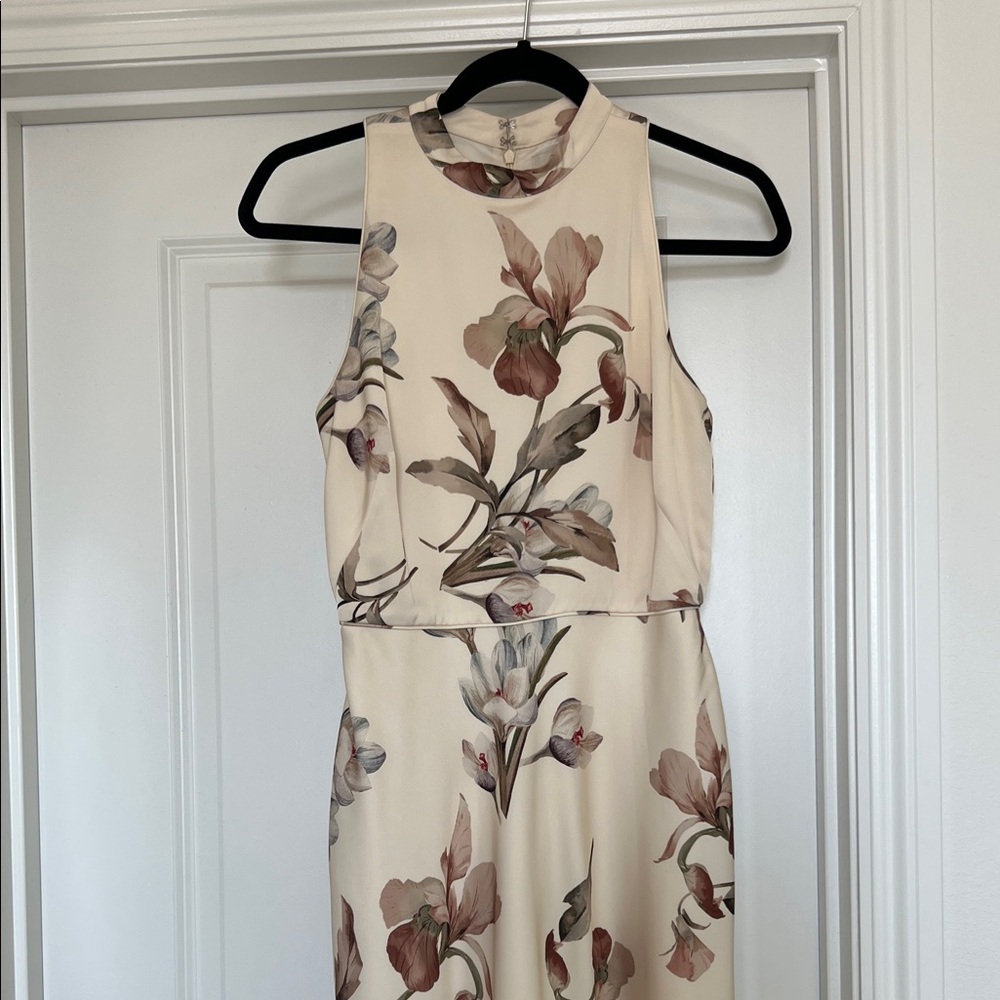 Sachin & Babi Cream Floral Fit-and-Flare Dress